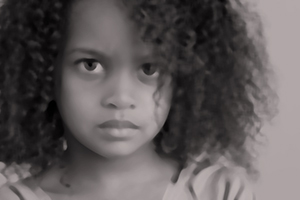 Girl looking sullen